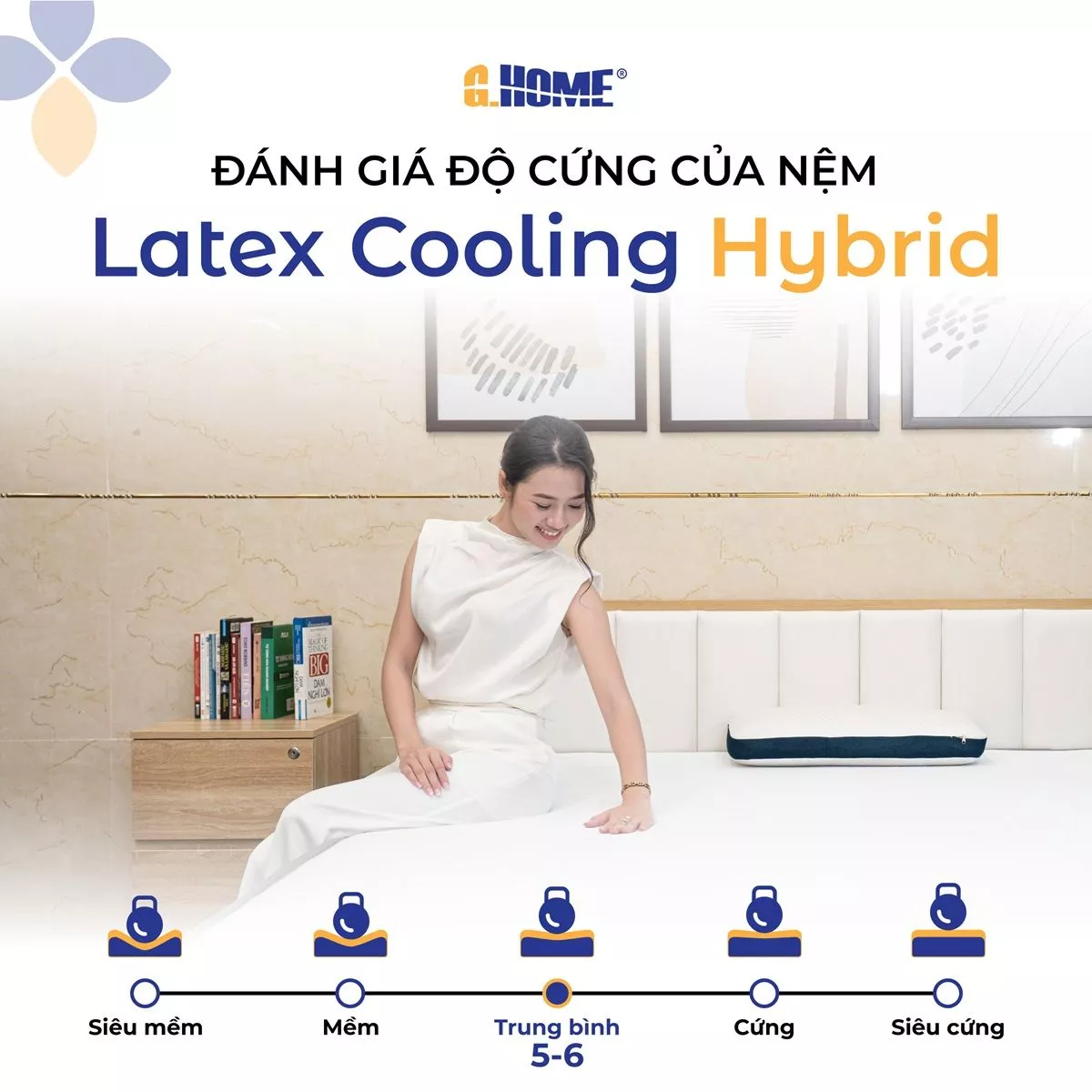 Nệm cao su đa tầng Latex Cooling Hybrid