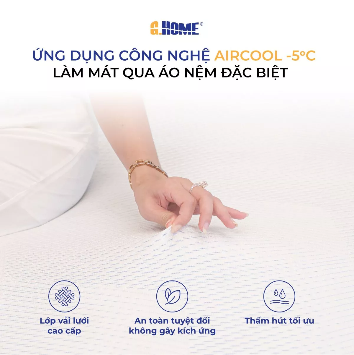 Nệm cao su đa tầng Latex Cooling Hybrid