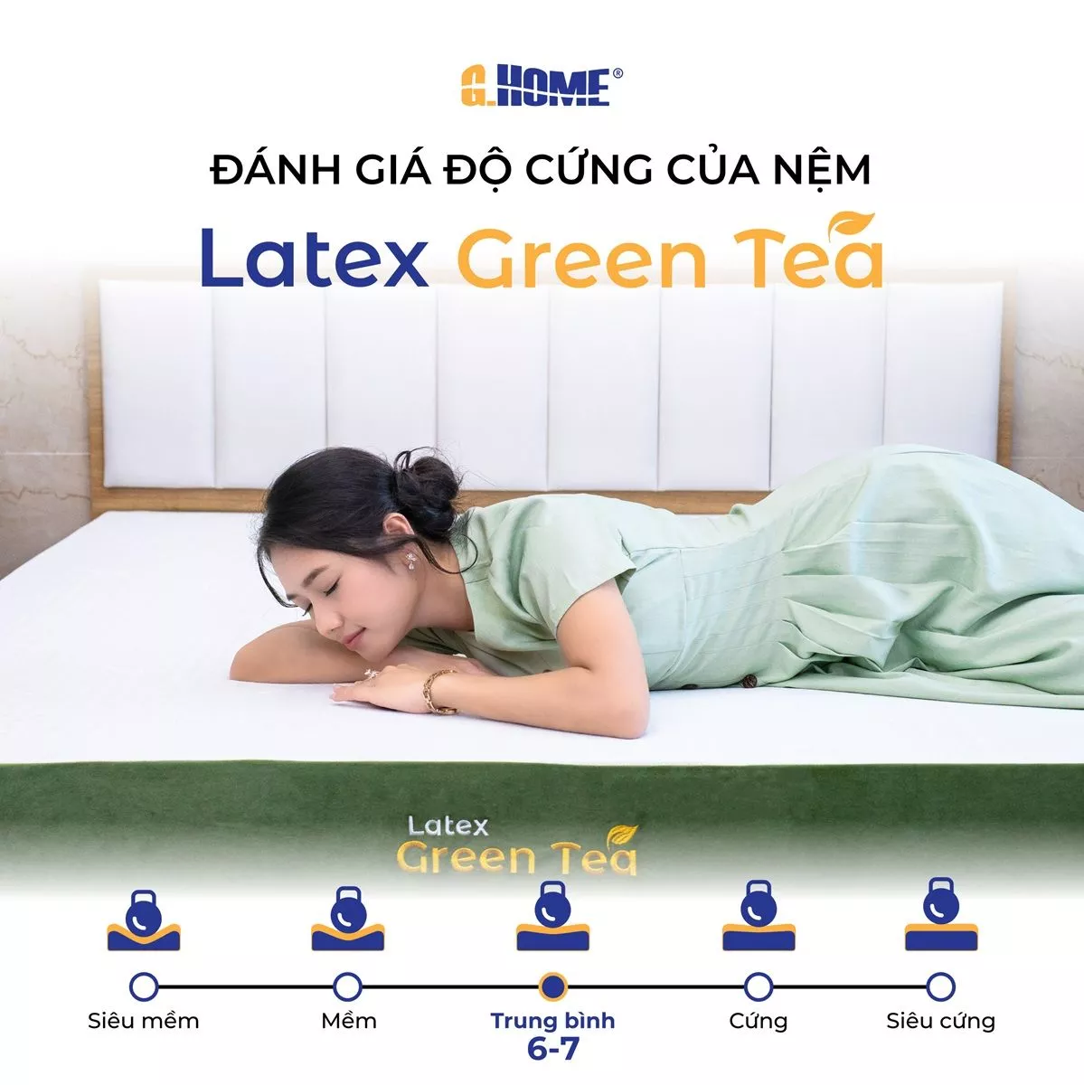 Nệm Cao Su Thiên Nhiên Latex Green Tea