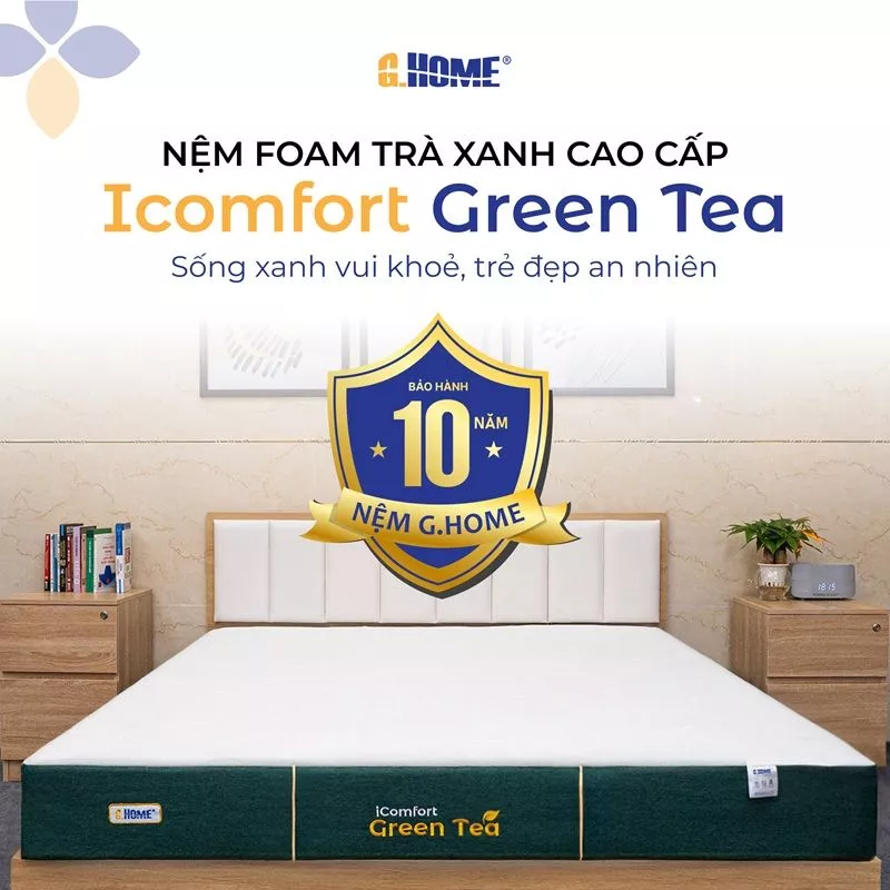 Nệm Foam iComfort Green Tea Cao Cấp