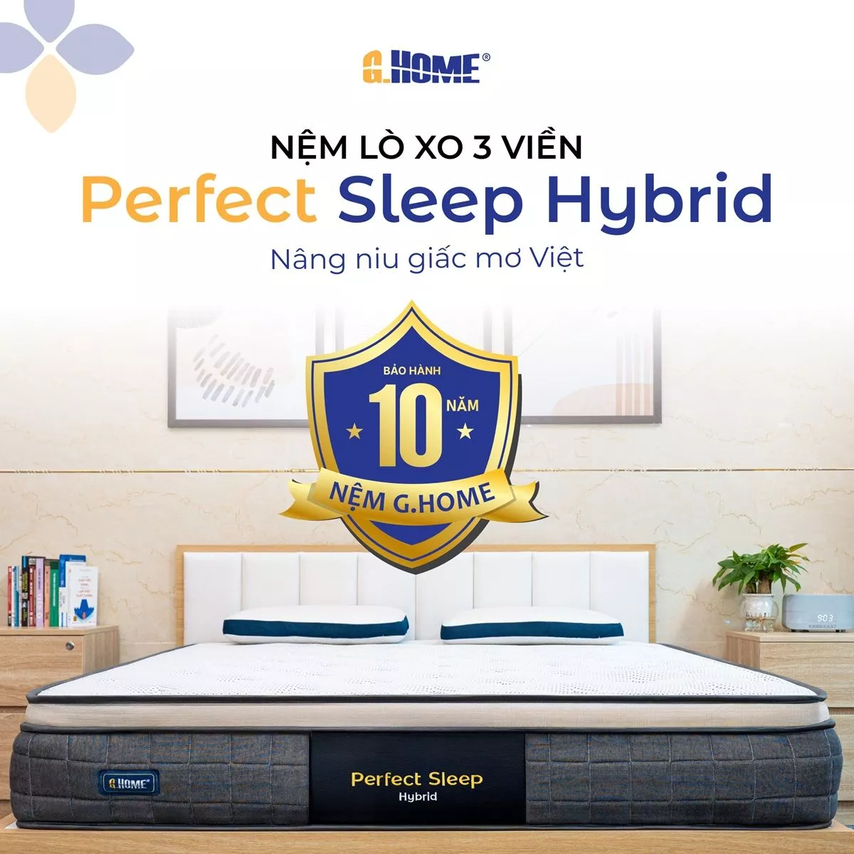Nệm Lò Xo Perfect Sleep Hybrid Túi Độc Lập 3 Viền