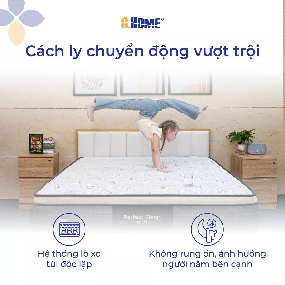 Nệm Lò Xo Perfect Sleep Hybrid Túi Độc Lập 3 Viền