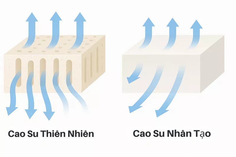 So Sánh Nệm Cao Su Thiên Nhiên Và Nhân Tạo