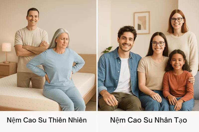 So Sánh Nệm Cao Su Thiên Nhiên Và Nhân Tạo