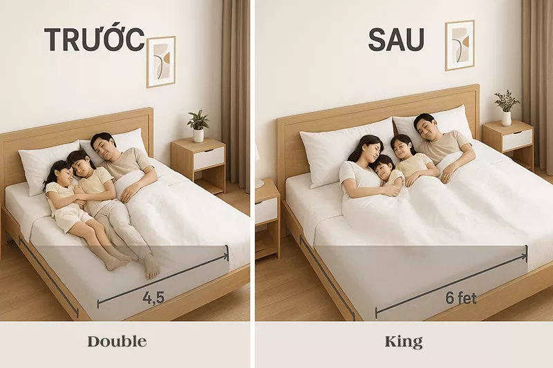 Chọn Kích Thước Nệm Phù Hợp Với Không Gian Phòng Ngủ