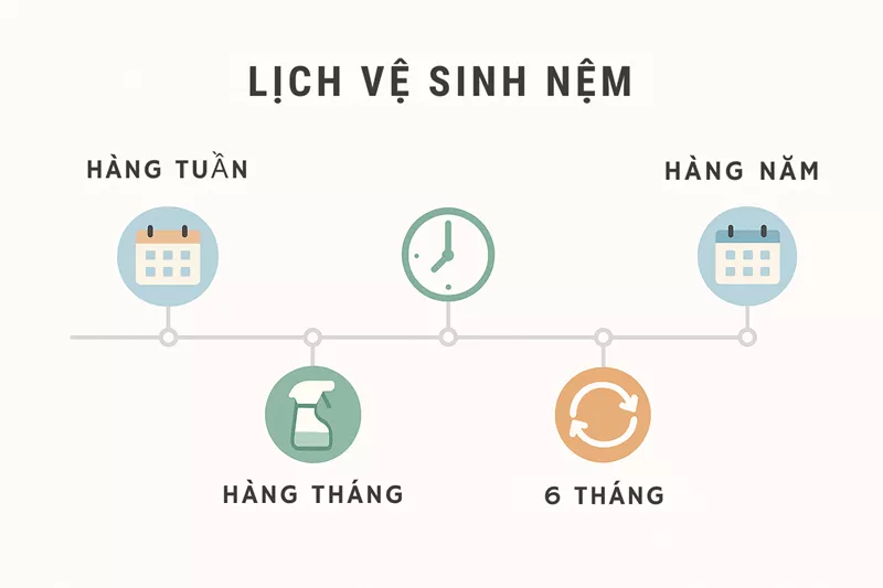 Hướng Dẫn Vệ Sinh Và Bảo Quản Nệm Lò Xo Đúng Cách