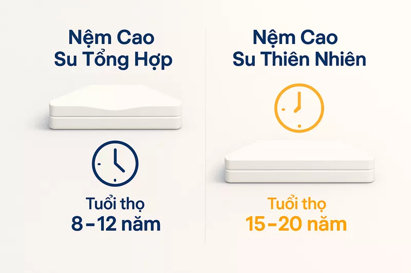 Tuổi Thọ Ngắn Hơn Nệm Cao Su Thiên Nhiên