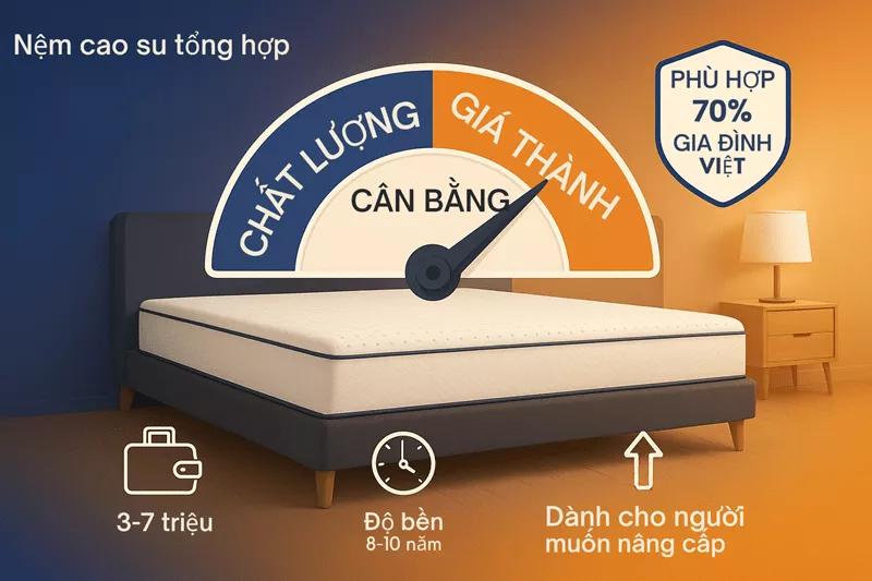 Nệm Cao Su Tổng Hợp - Lựa Chọn Cân Bằng Giữa Chất Lượng Và Giá Thành