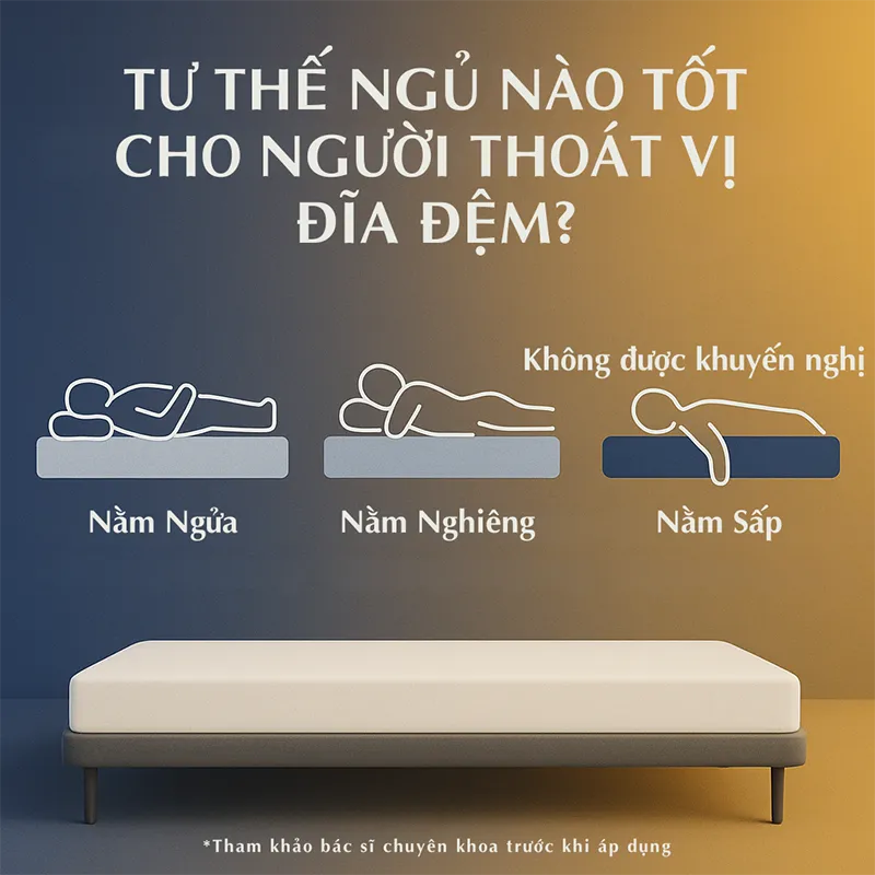 Tư Thế Ngủ Được Tham Khảo cho người bị thoát vị đĩa đệm