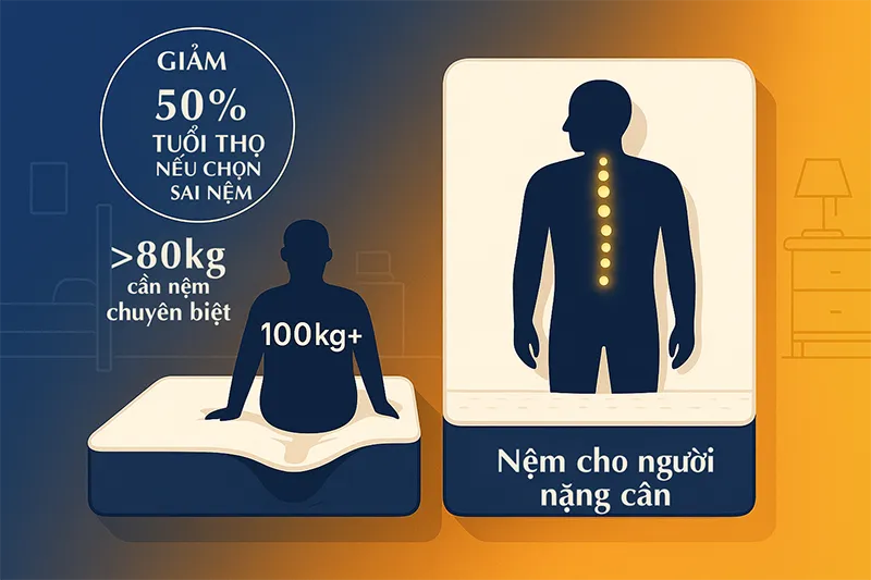 Tại Sao Người Nặng Cân Cần Quan Tâm Đến Việc Chọn Nệm?