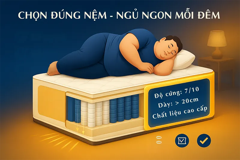 nệm phù hợp cho người nặng cân