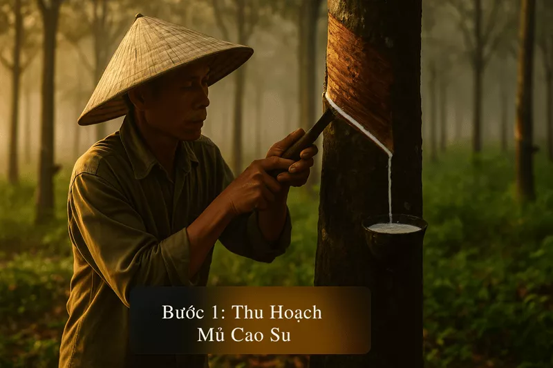 thu hoạch mủ cao su