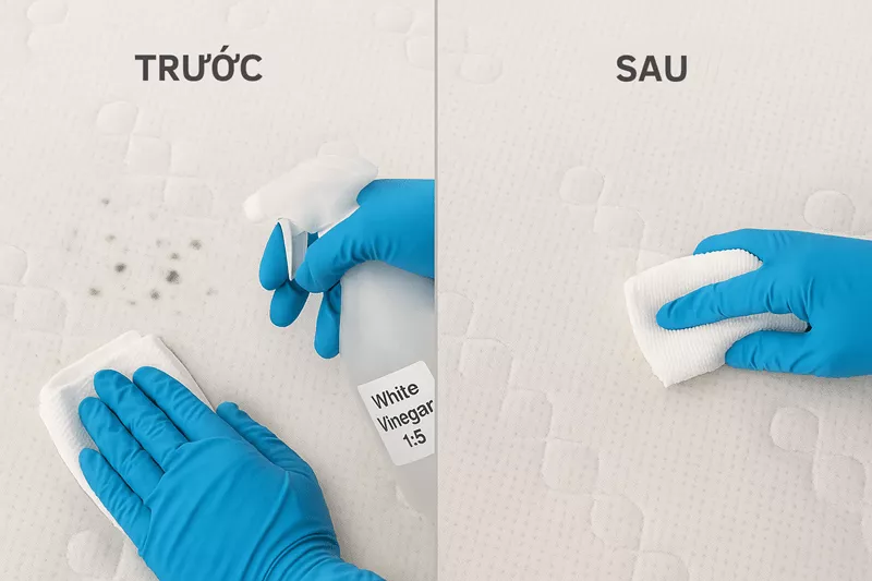 xử lý nệm bị nấm mốc